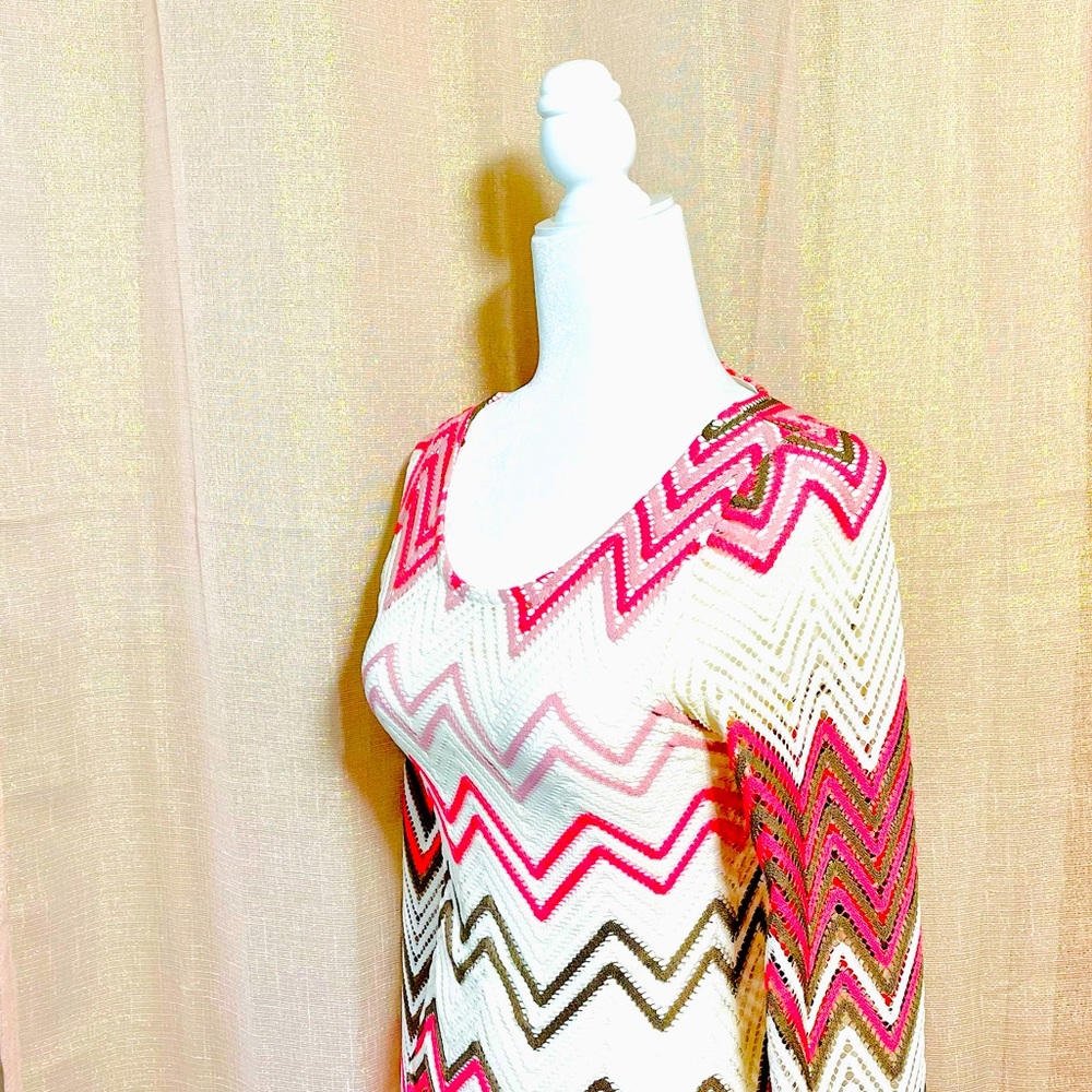Pookie & Sebastian Chevron Lace Bell Sleeve Dress | Boho Chic | Size Small - Picture 3 of 7